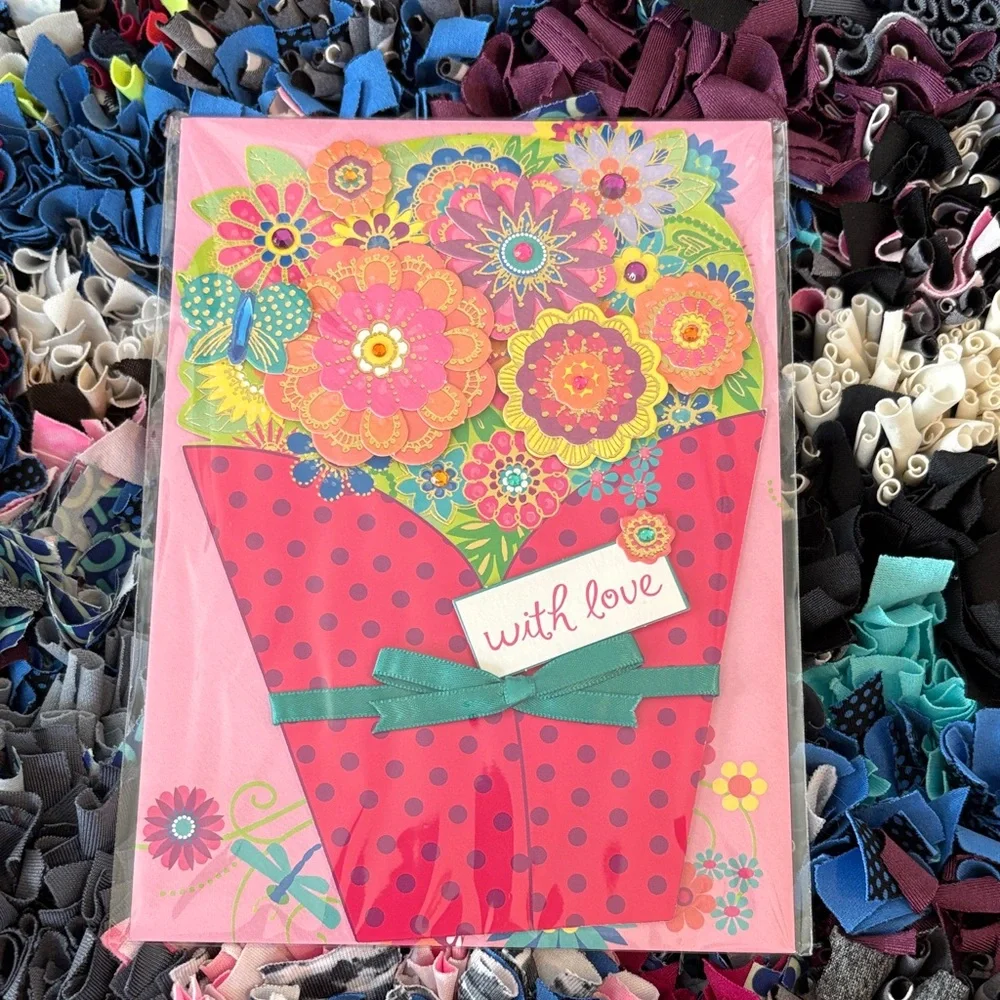 🆕Papyrus Floral Fold Out Birthday Greeting Card